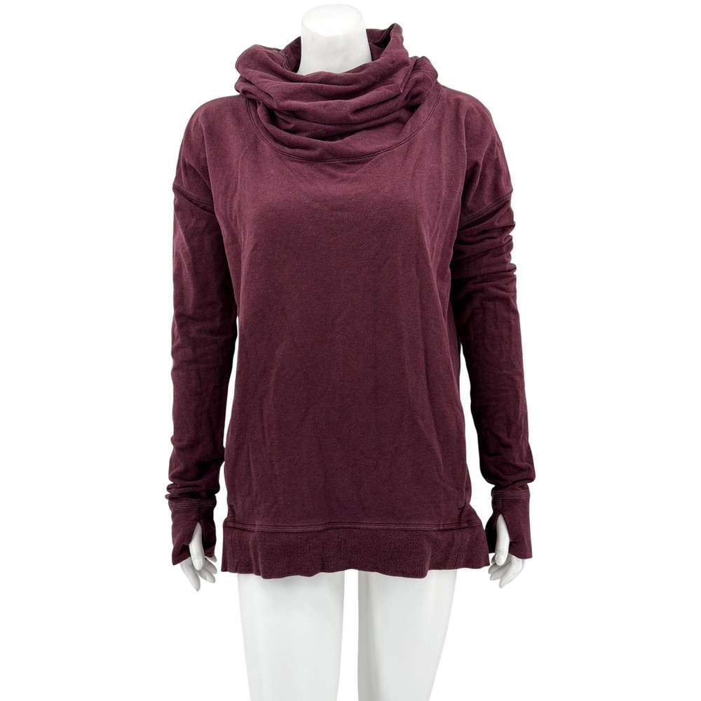 Lululemon Hoodie Womens 8 Burgundy Stress Less Cozy Lounge Athleisure Commute